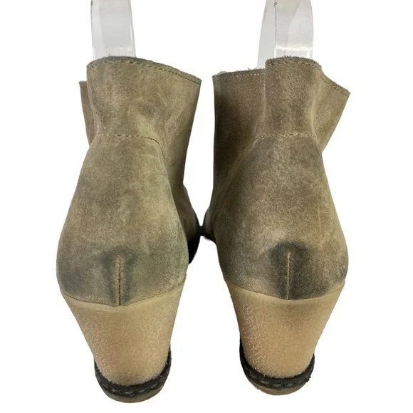 J CREW MACALISTER Wedge Boots Ankle Booties Genuine Leather Suede Shoes sz 8 - Picture 6 of 16